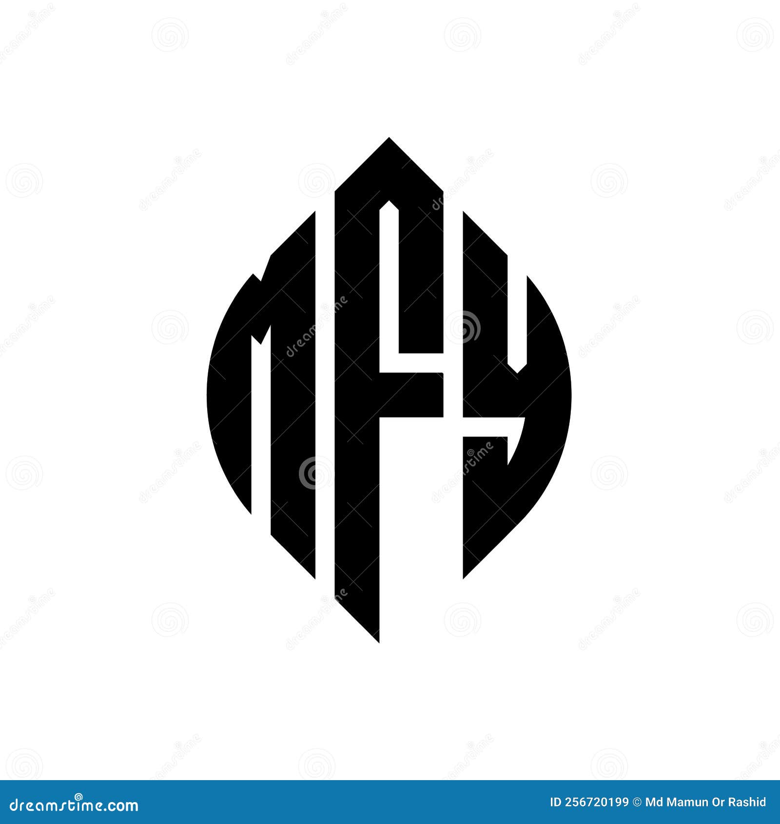 MFY Circle Letter Logo Design with Circle and Ellipse Shape. MFY