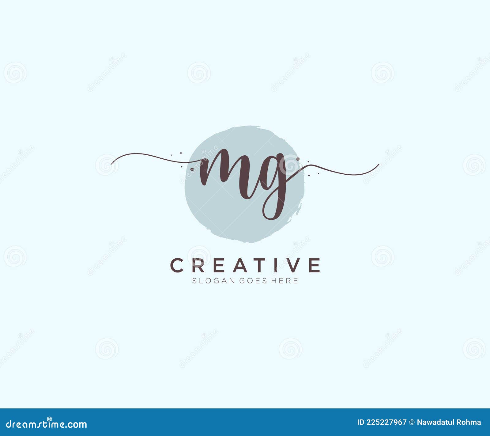 Initial mf beauty monogram and elegant logo design