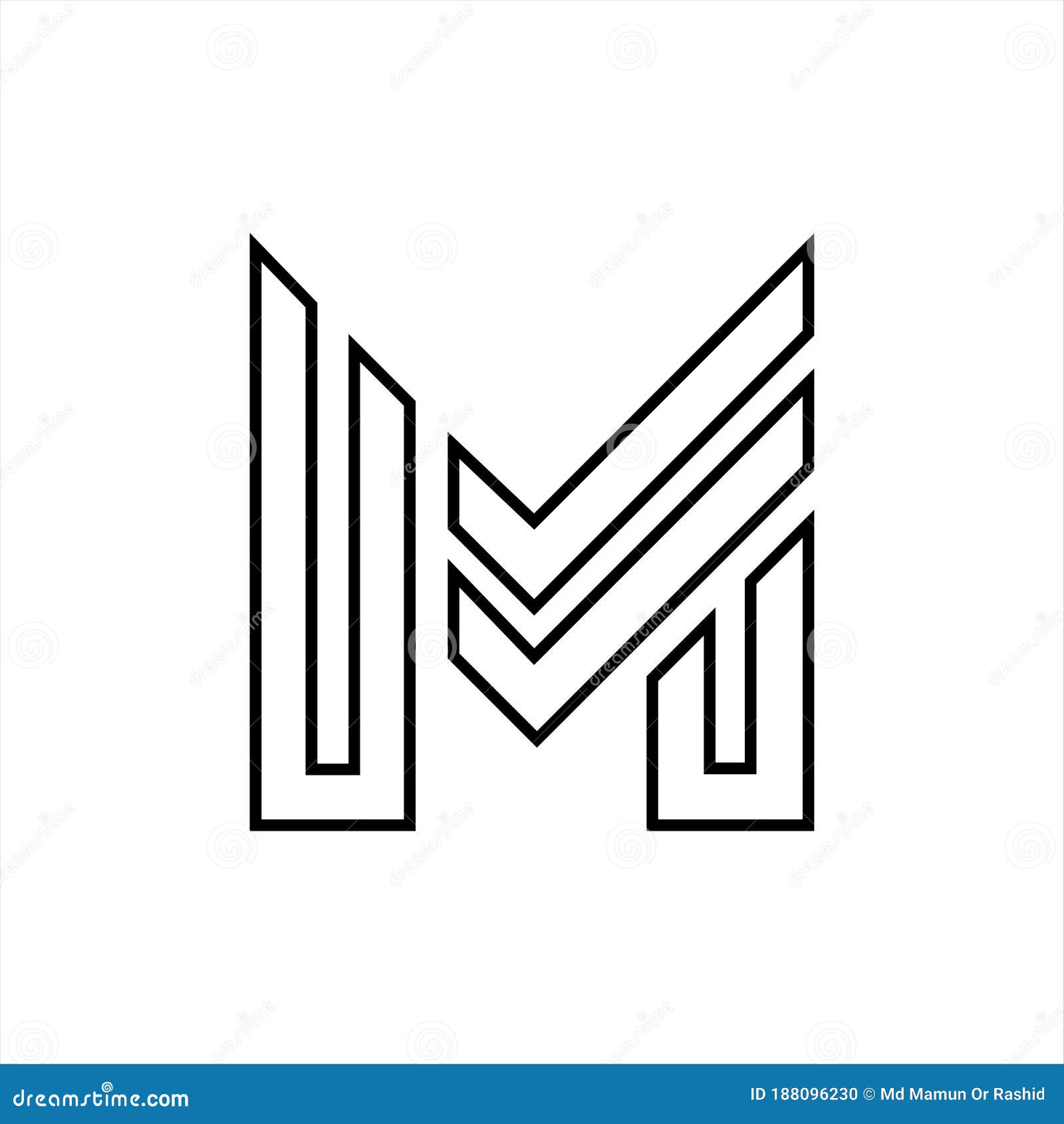 GM,MG ,G ,M Abstract Letters Logo Monogram Stock Vector