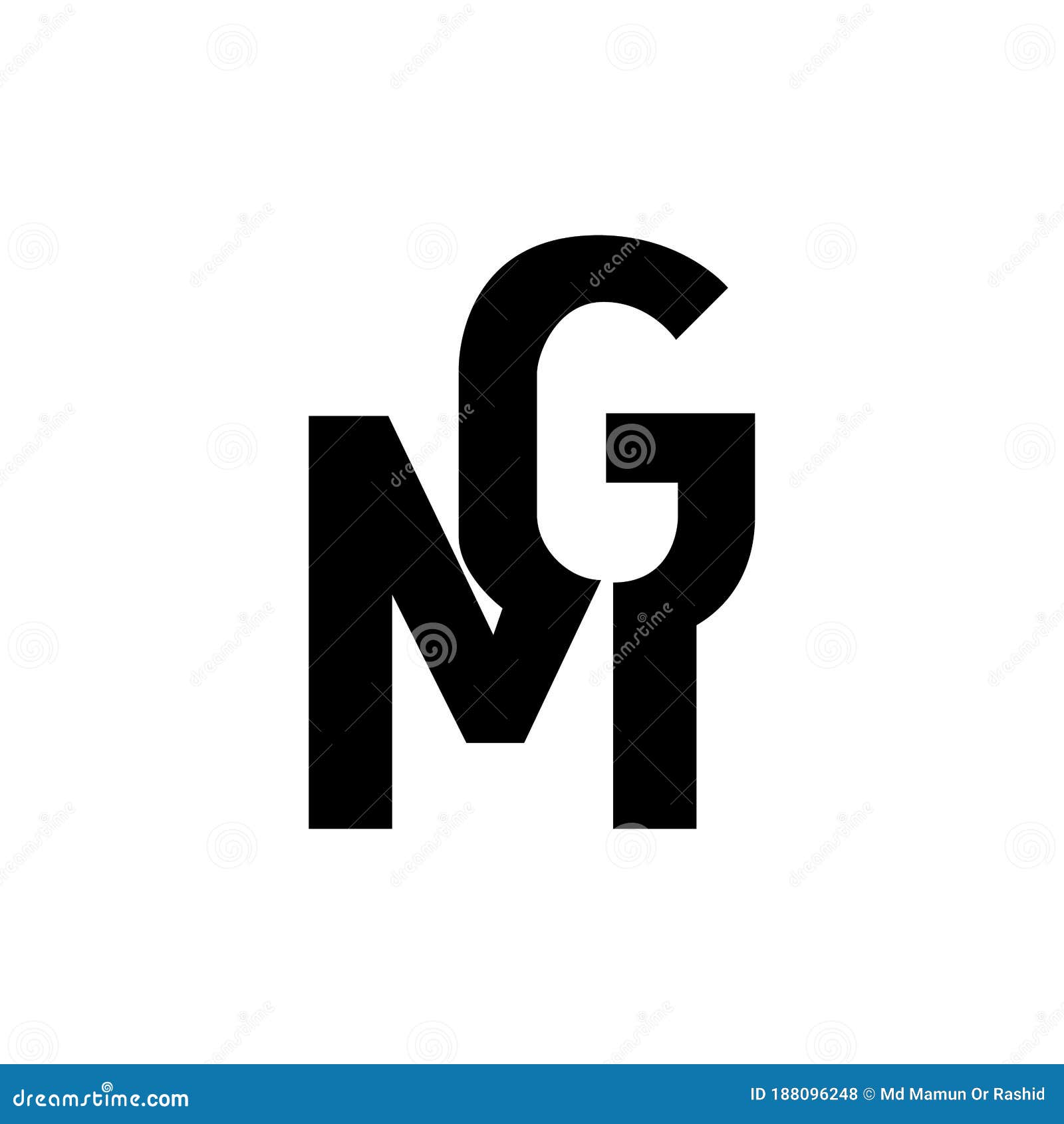 GM,MG ,G ,M Abstract Letters Logo Monogram Stock Vector