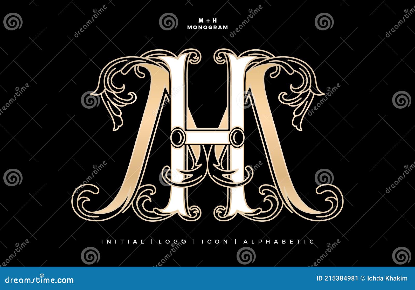 https://thumbs.dreamstime.com/z/mh-hm-monogram-initial-letter-graphic-name-floral-designs-gold-white-colors-isolated-black-backgrounds-set-gold-215384981.jpg