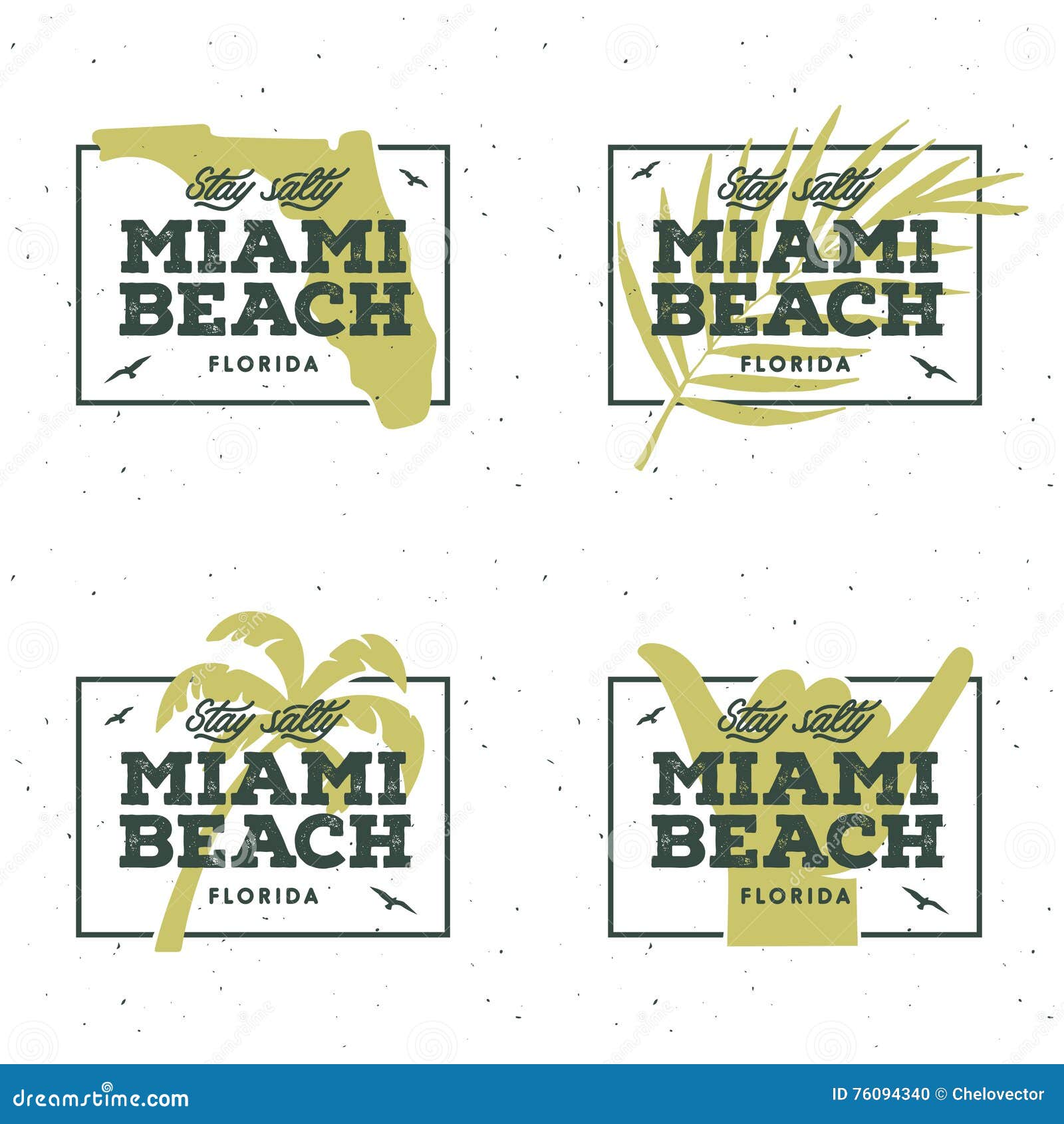 Summer time miami beach florida design Royalty Free Vector