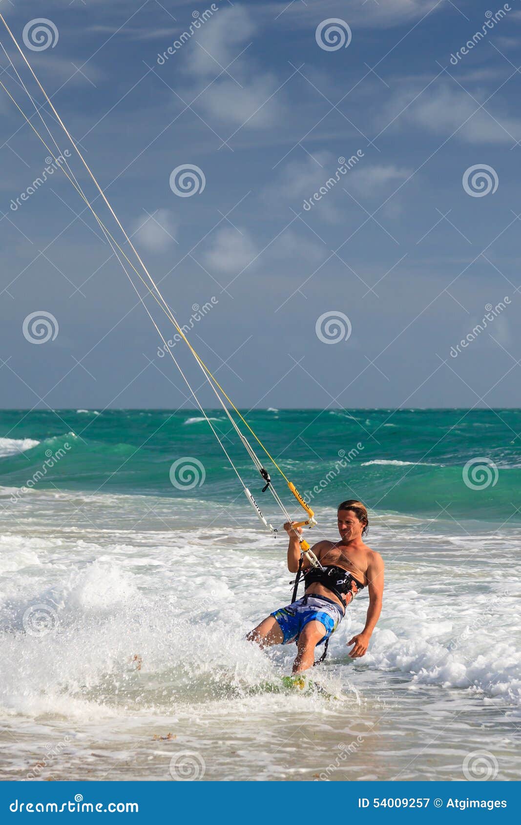 Miami Beach Kitesurfer editorial photography. Image of surfer 54009257