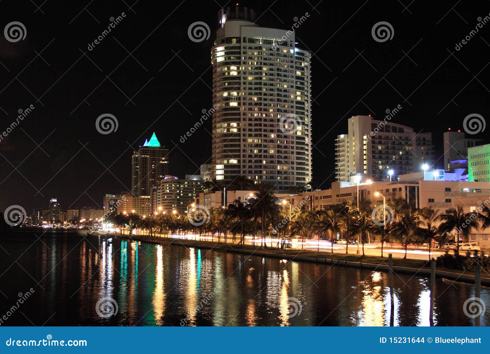 Miami Beach at Night, Florida Stock Photo Image of south, ocean 15231644