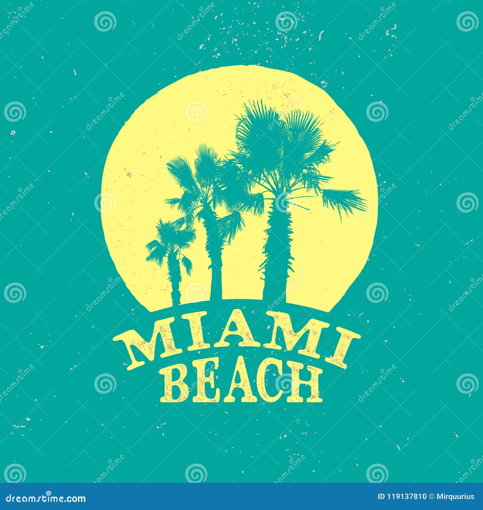 Miami beach retro logo stock vector. Illustration of vintage - 119137810