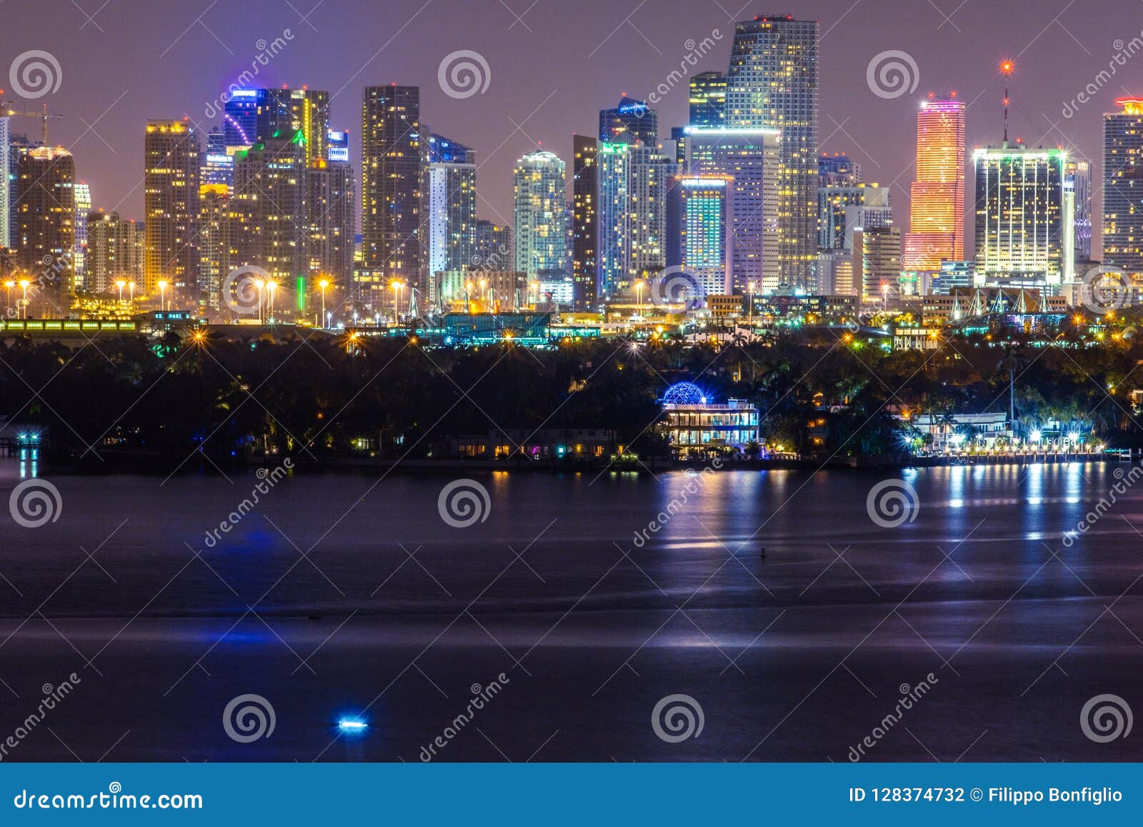 547 Harbor Miami Night Photos Free Royalty Free Stock Photos From Dreamstime