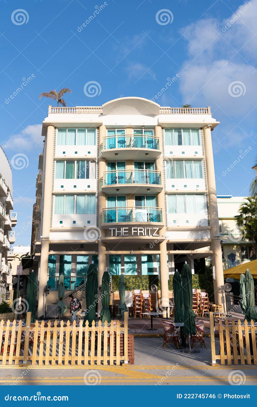 Miami Usa April 15 2021 The Fritz Hotel On Ocean Drive In Florida Editorial Photo Image