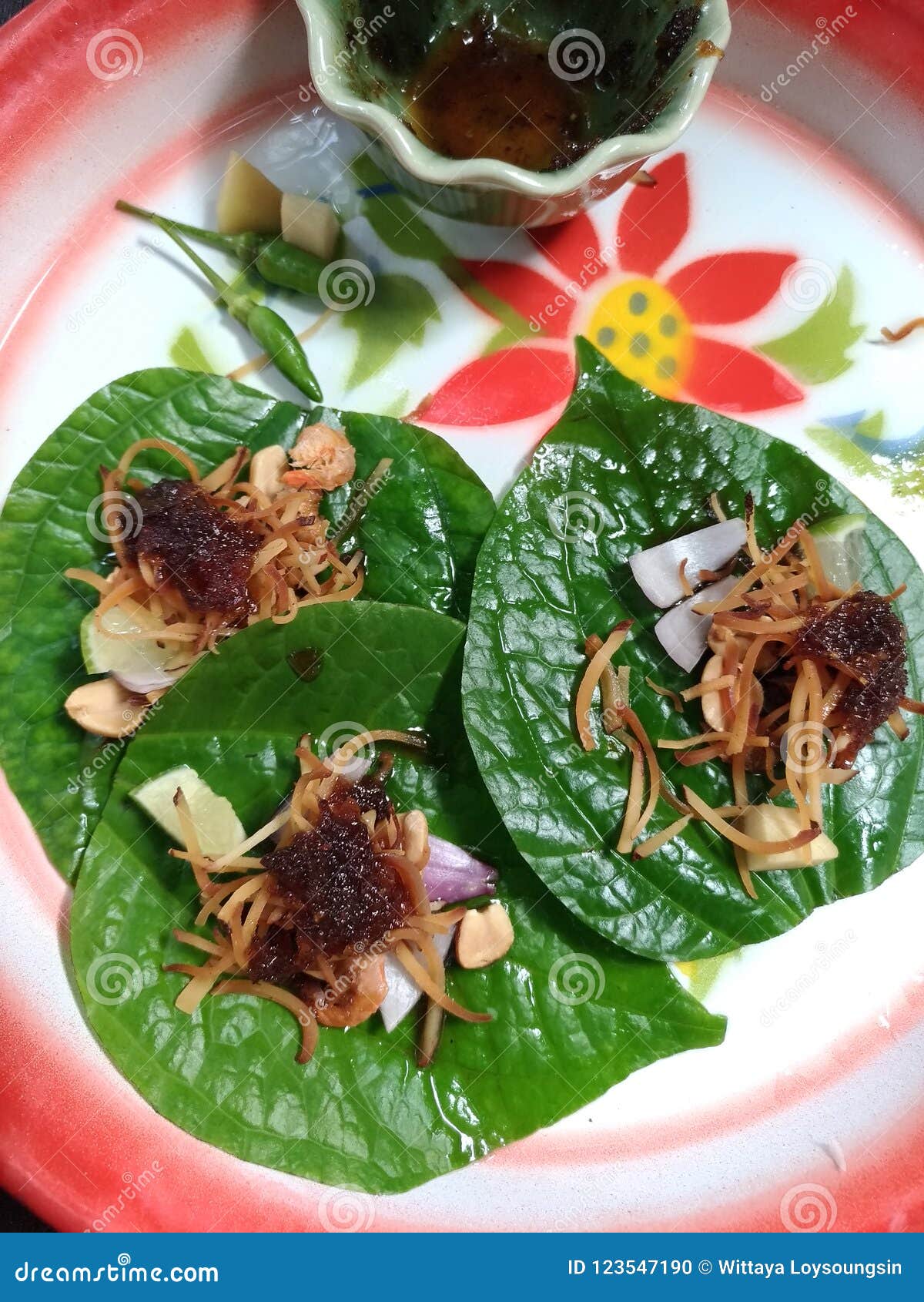 Miang kham stock photo. Image of green, miang, food - 123547190