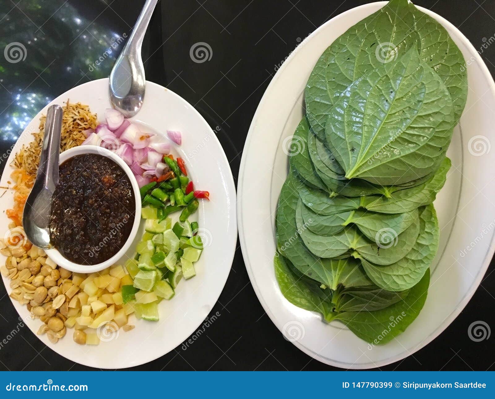 `Miang Khan`leaf Wrap Appetizer, Thai Food Stock Image Image of