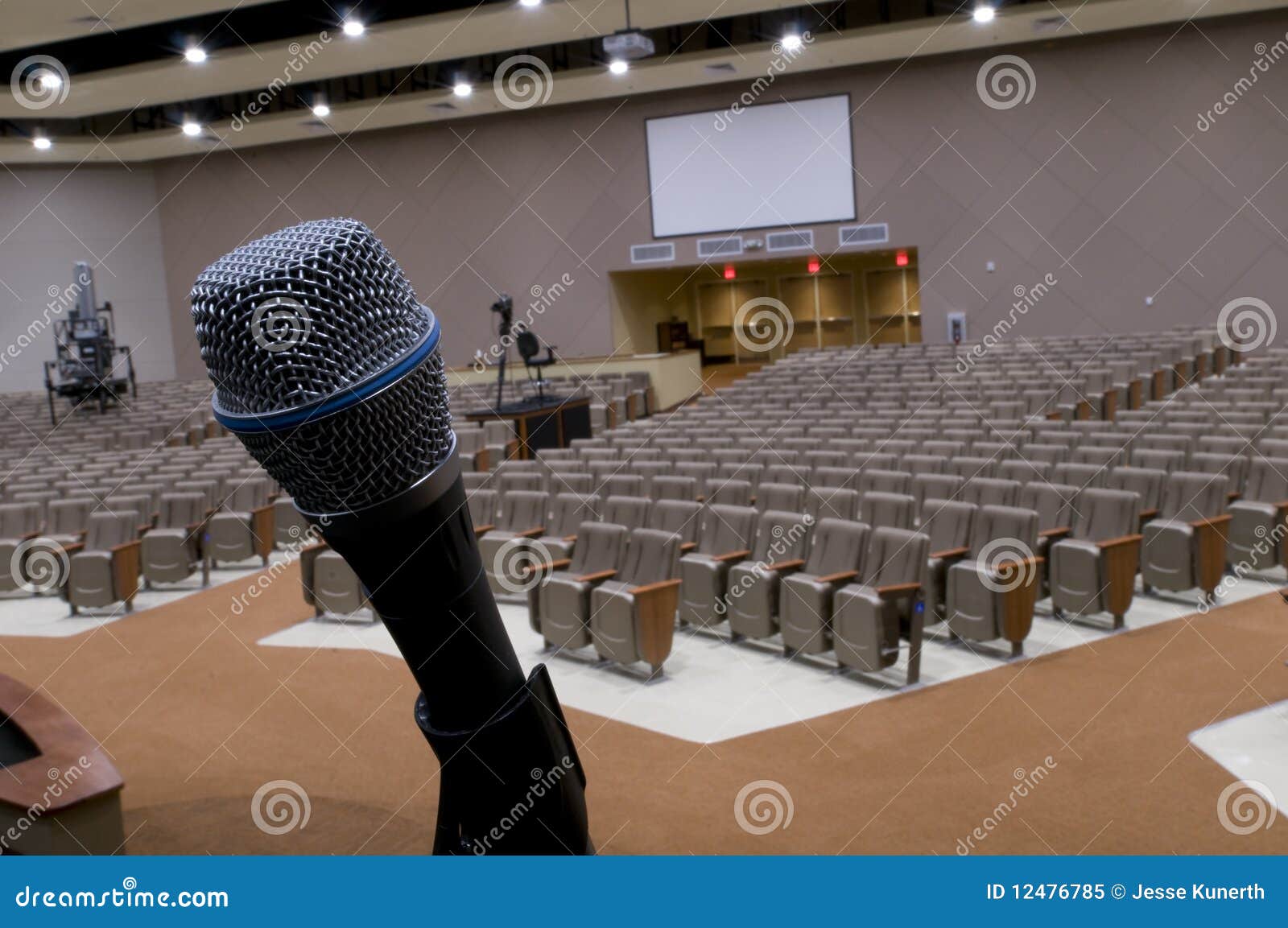 Mic at Church stock image. Image of rows, screen, stand 12476785