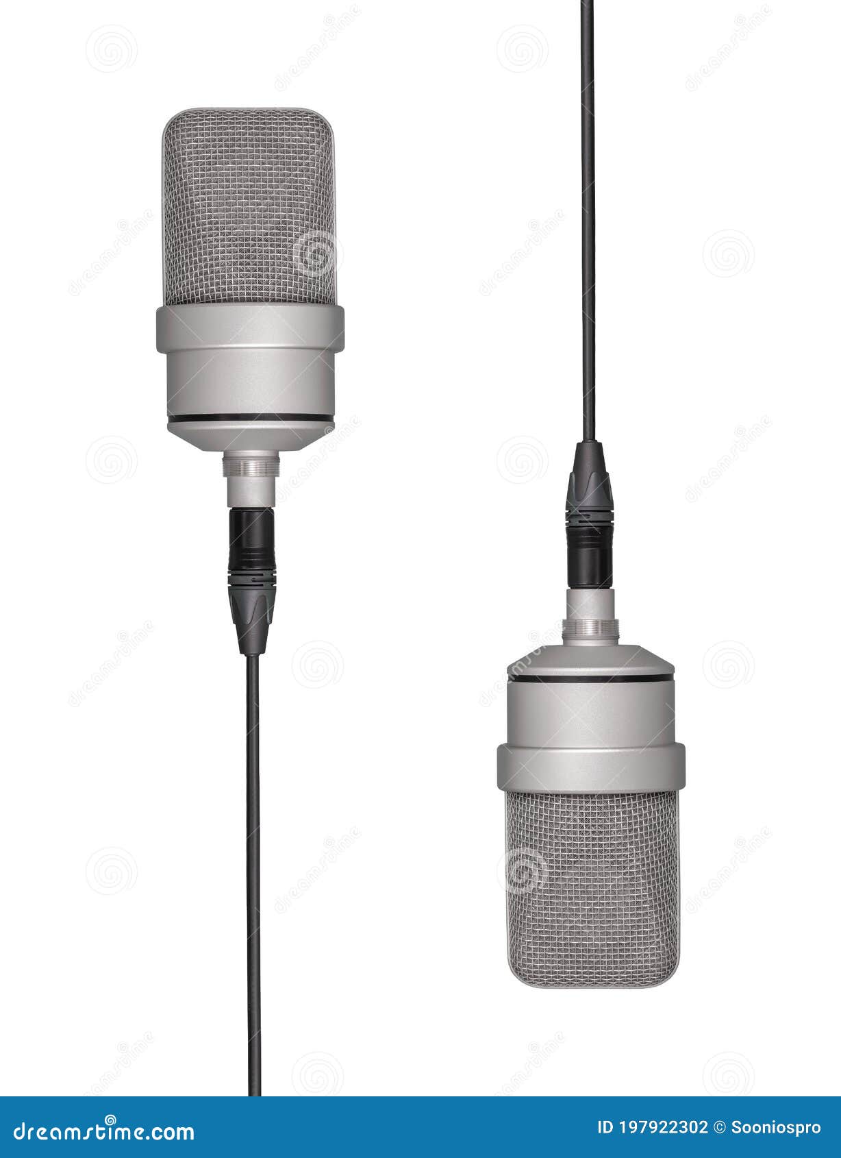 Mic - Twee Professionele, Grote Diafragma-microfoon Met Kabel Stock Foto - Image of hangen, overleg: 197922302