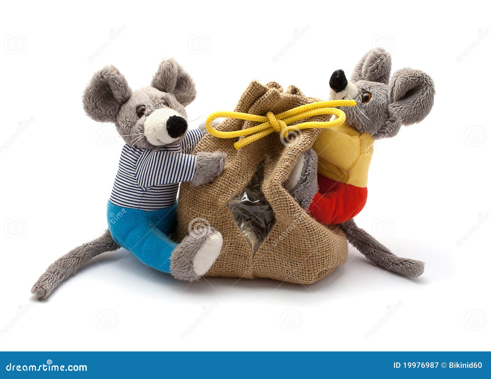 Mice with bag stock image. Image of happy, sack, cute 19976987