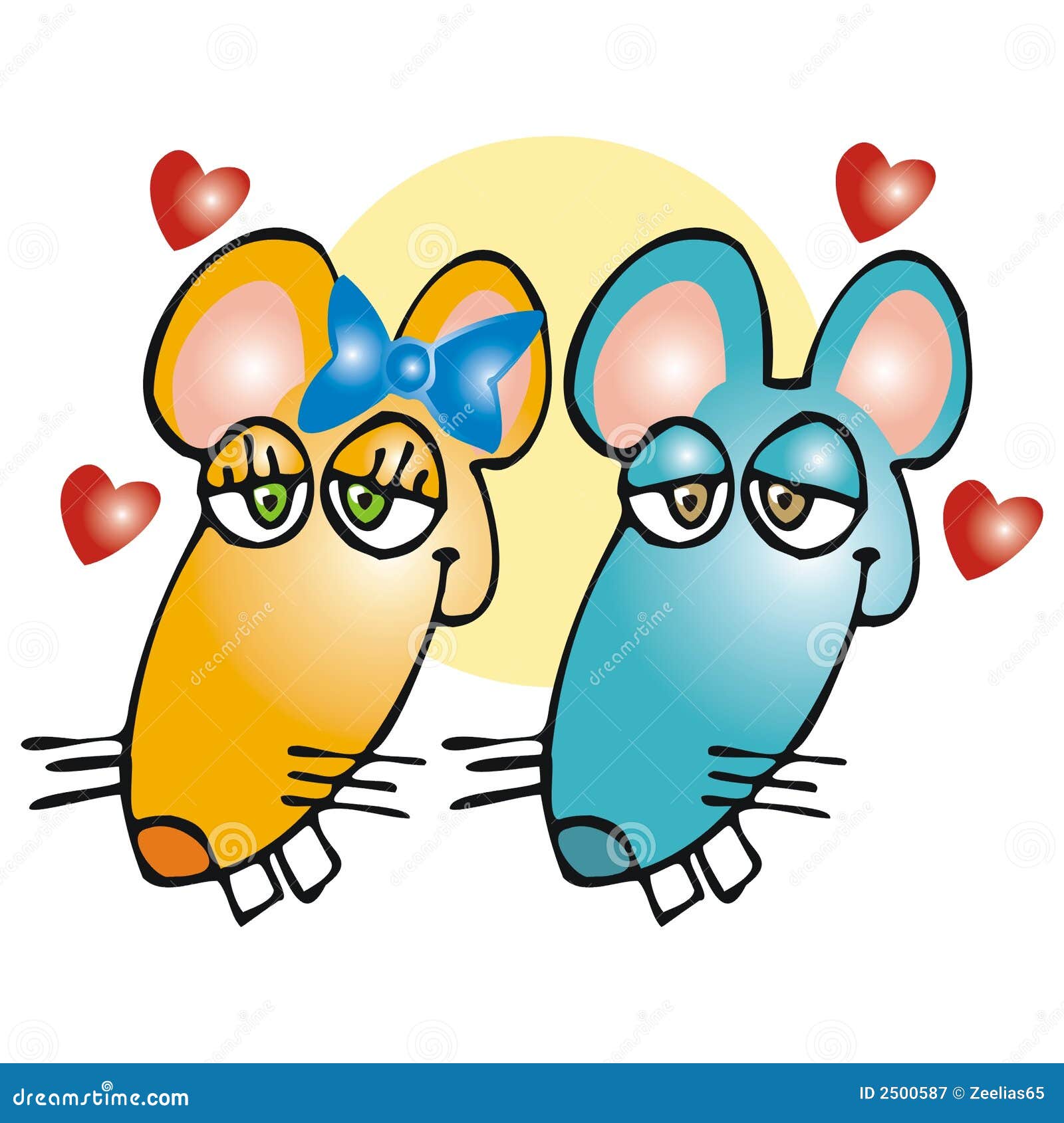 Mice in love stock vector. Illustration of figure, female 2500587