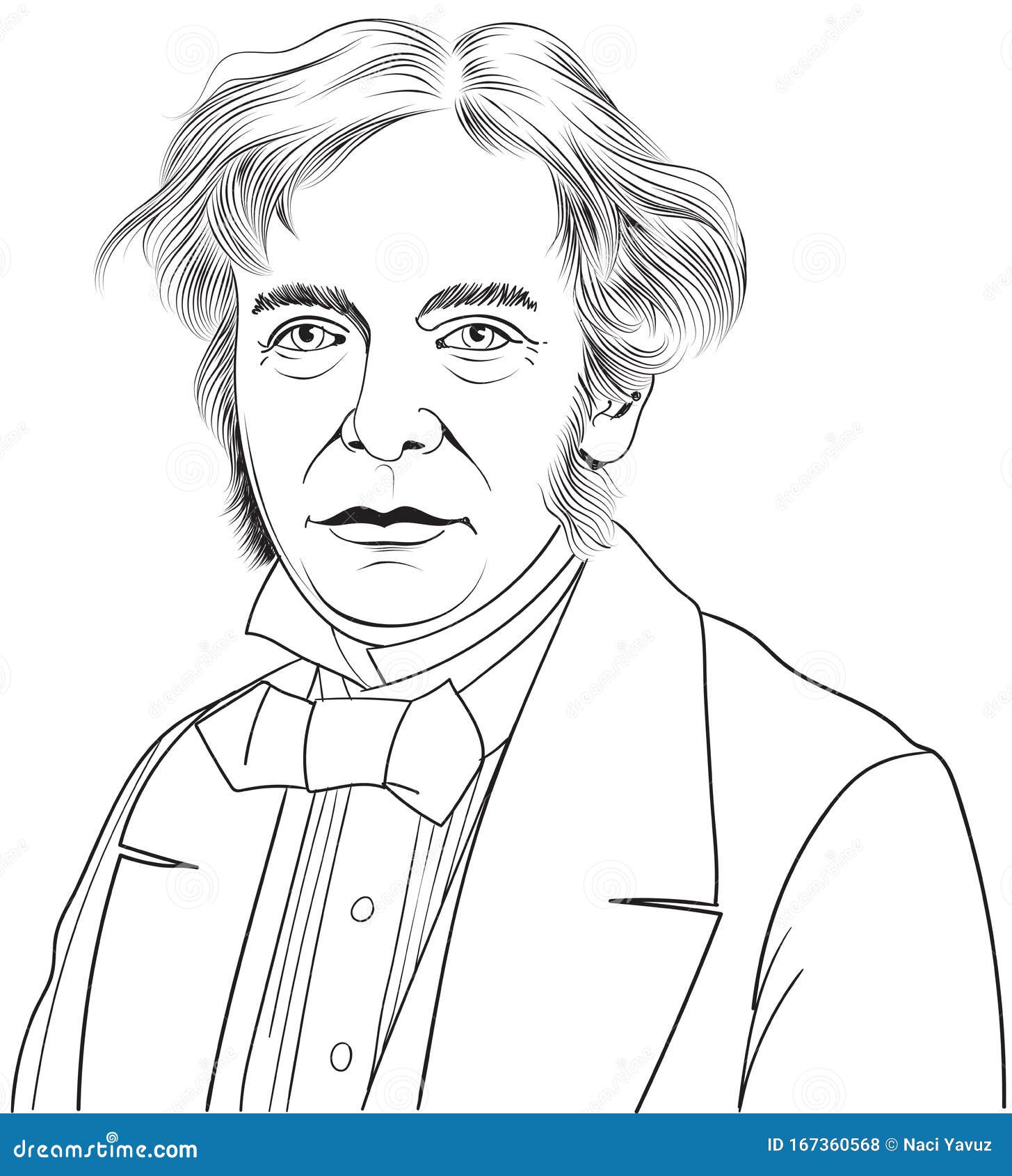 Michael Faraday, a British Scientist, Line Art Style Portrait, Vector Stock  Vector - Illustration of electromagnetism, century: 167360568