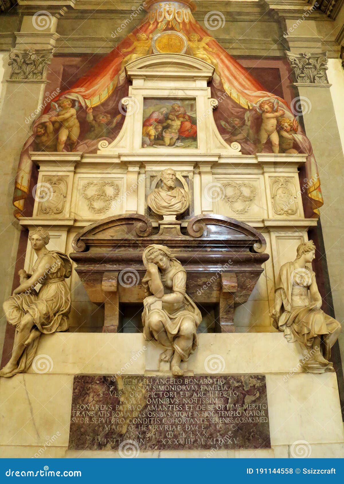 Michelangelo S Tomb Inside The Basilica Of Santa Croce In Florence