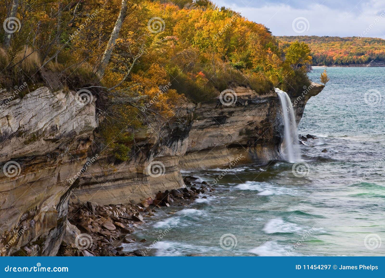 michigan upper peninsula waterfall in autumn