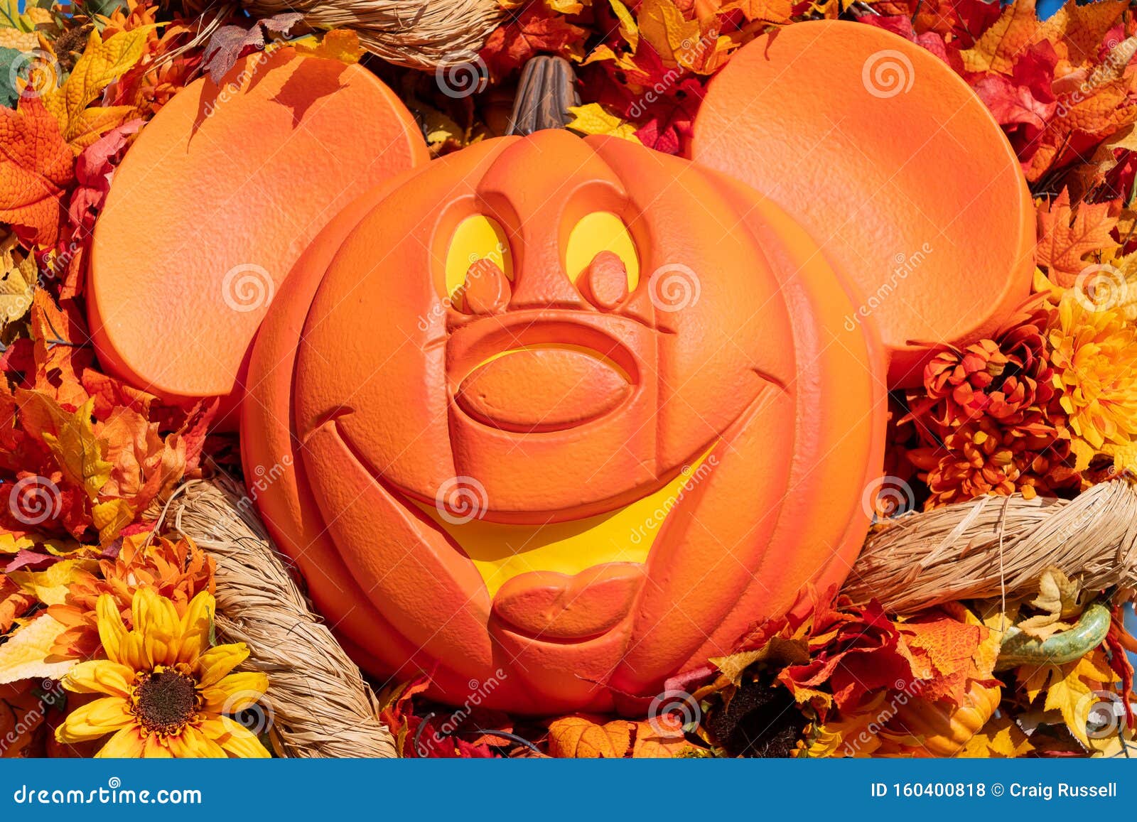 Mickey Mouse Halloween Jack 0 Lantern Editorial Stock Photo Image of