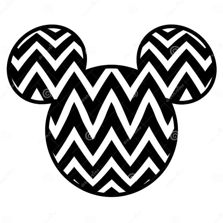 Mickey Mouse Head Vector Image Black and White Cutting File Editorial ...