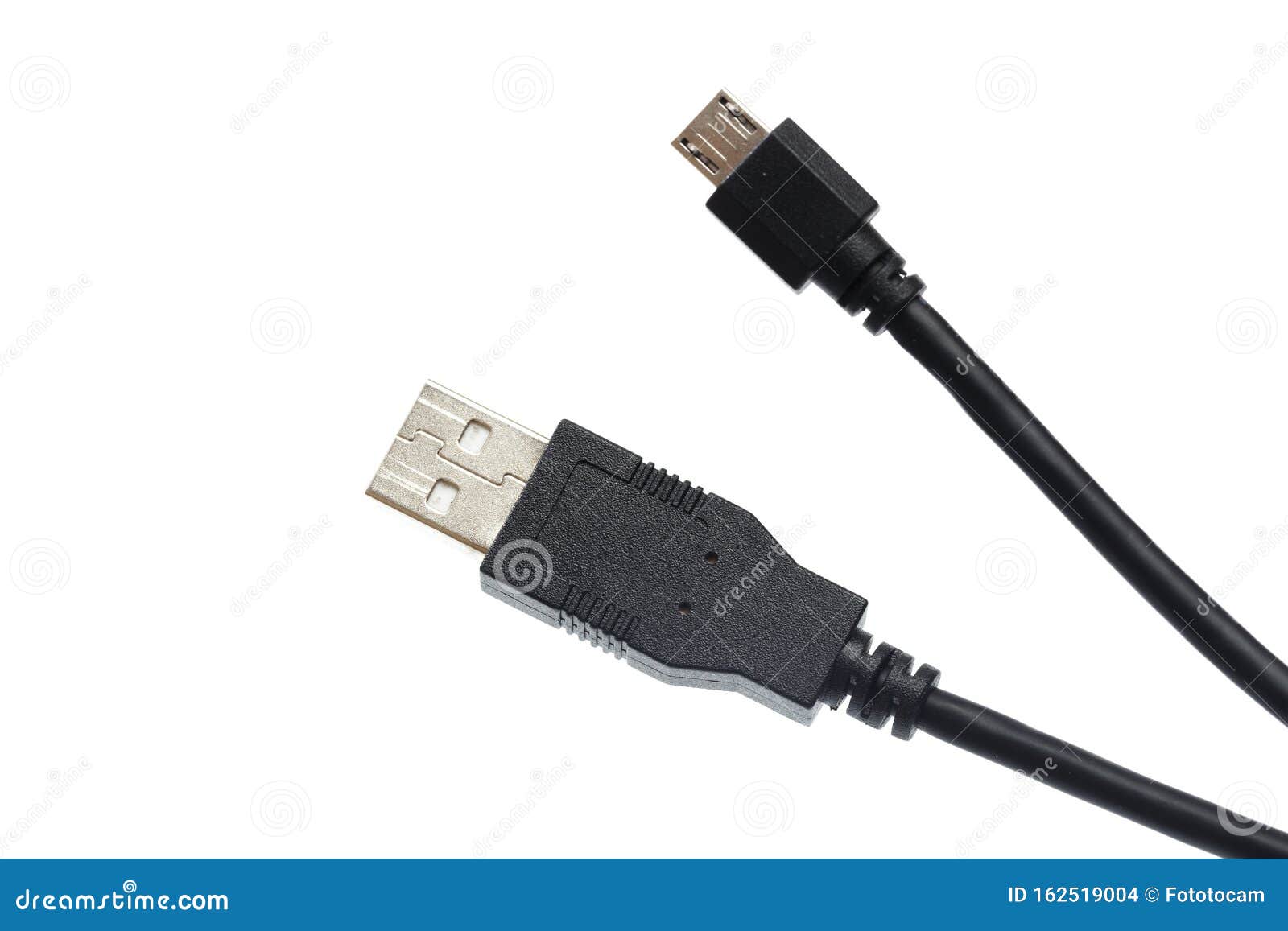 mico usb cable  on white background  - image