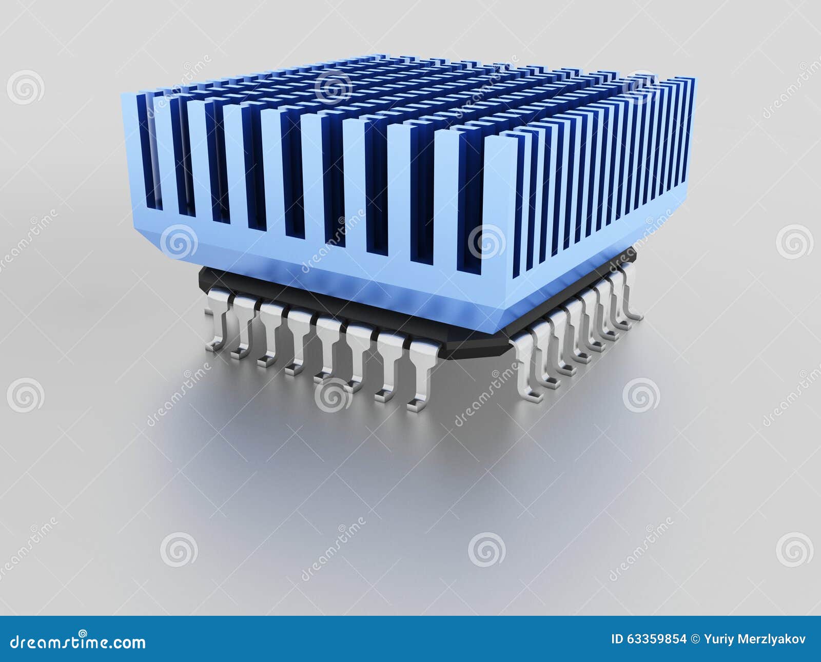 Micro Chip With Heat Sink Stock Illustration Illustration