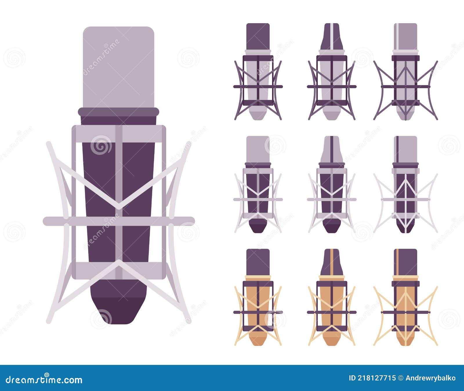 Micro Dans Une Araignée Micro Ensemble De Montage De Choc Illustration de  Vecteur - Illustration du réception, medias: 218127715