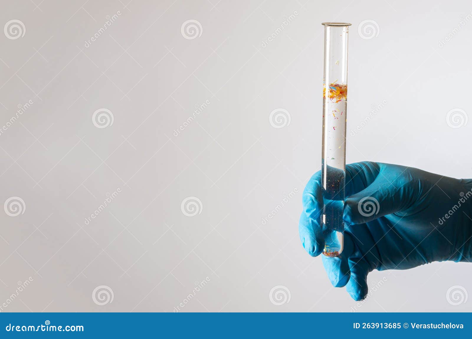 Micro Plastics in a Test Tube with Drinking Water Stock Image Image
