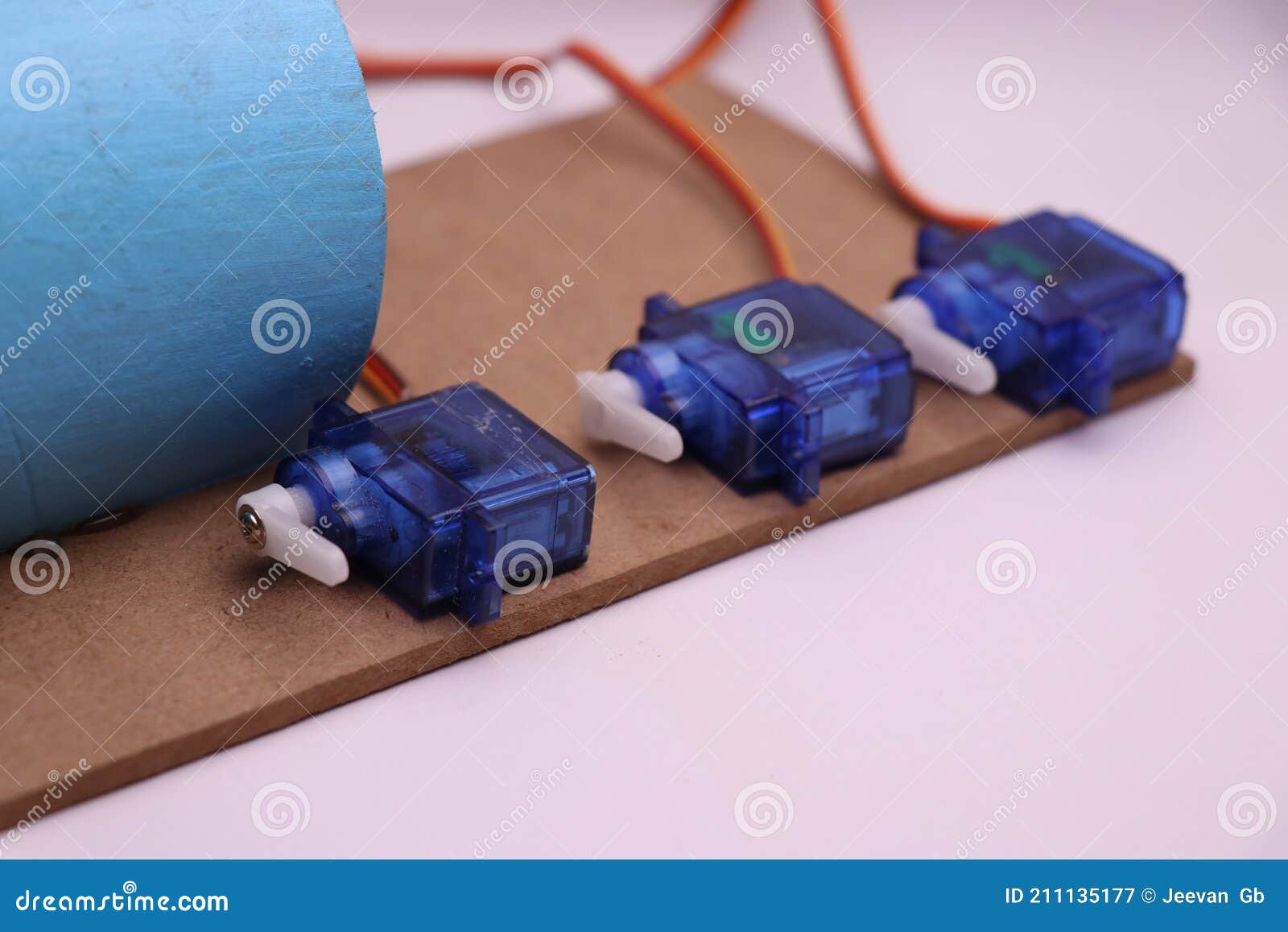 micro servo used in prototyping project. group of 3 micro servo used in arduino project
