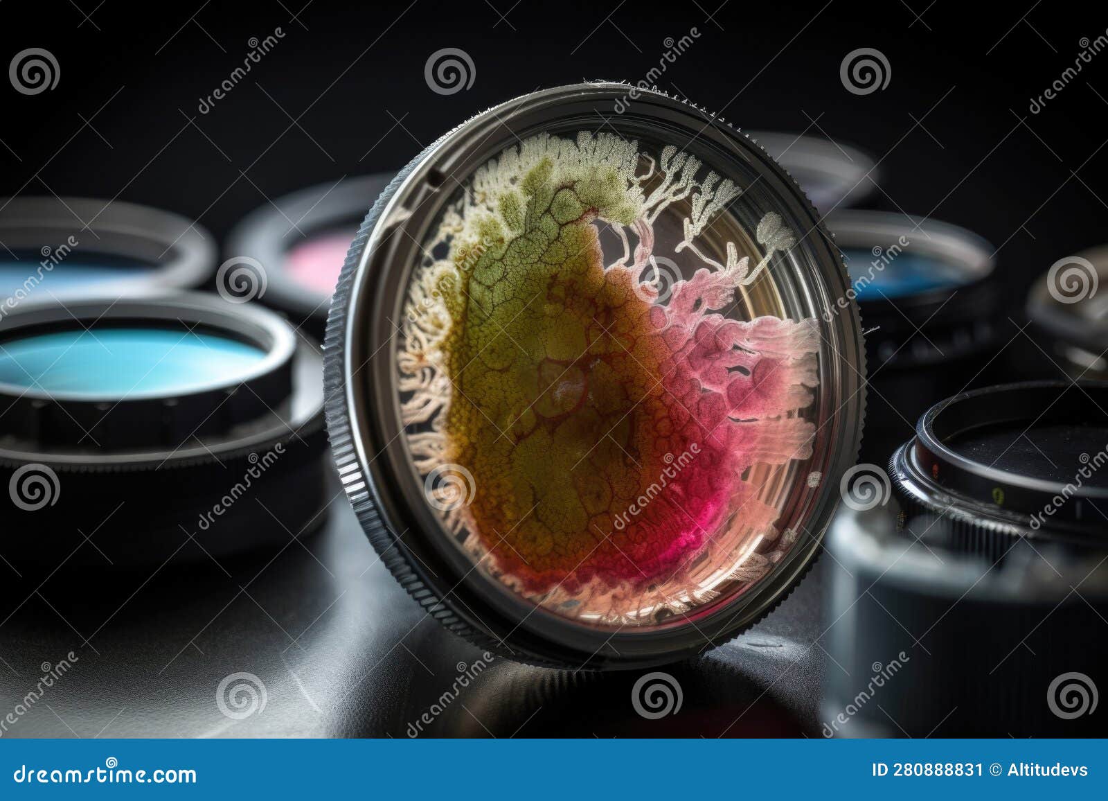 Microbial Culture Being Photographed in Studio Setting with Macro Lens
