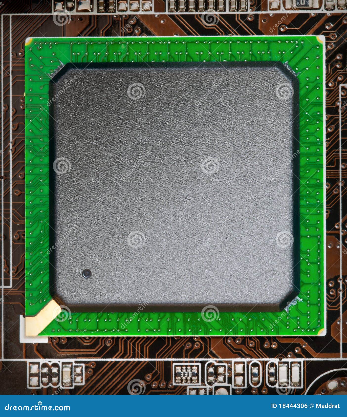 Microchip on a Circuit Board Stock Photo Image of electronic