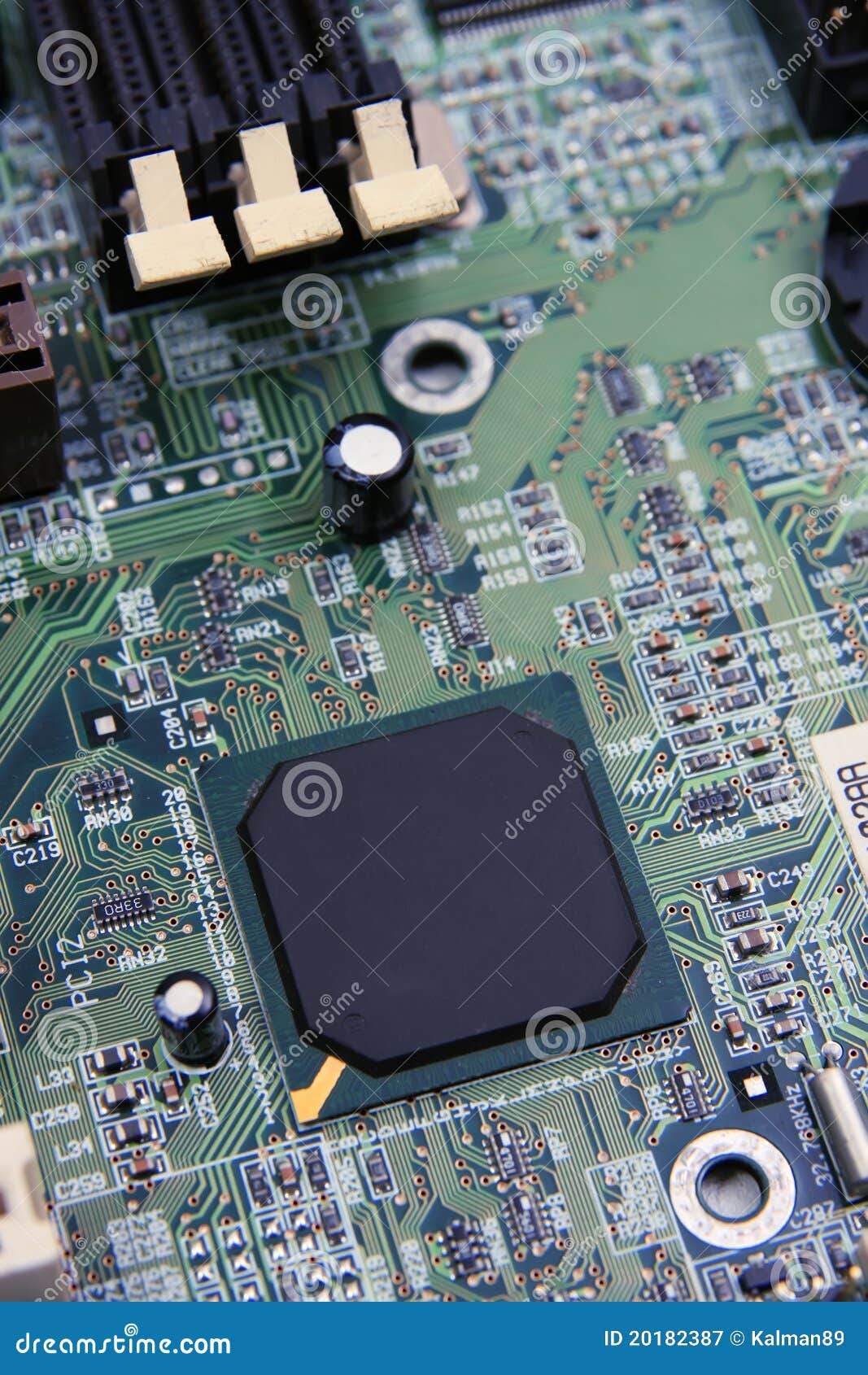 Microchip on circuit board stock image. Image of background 20182387