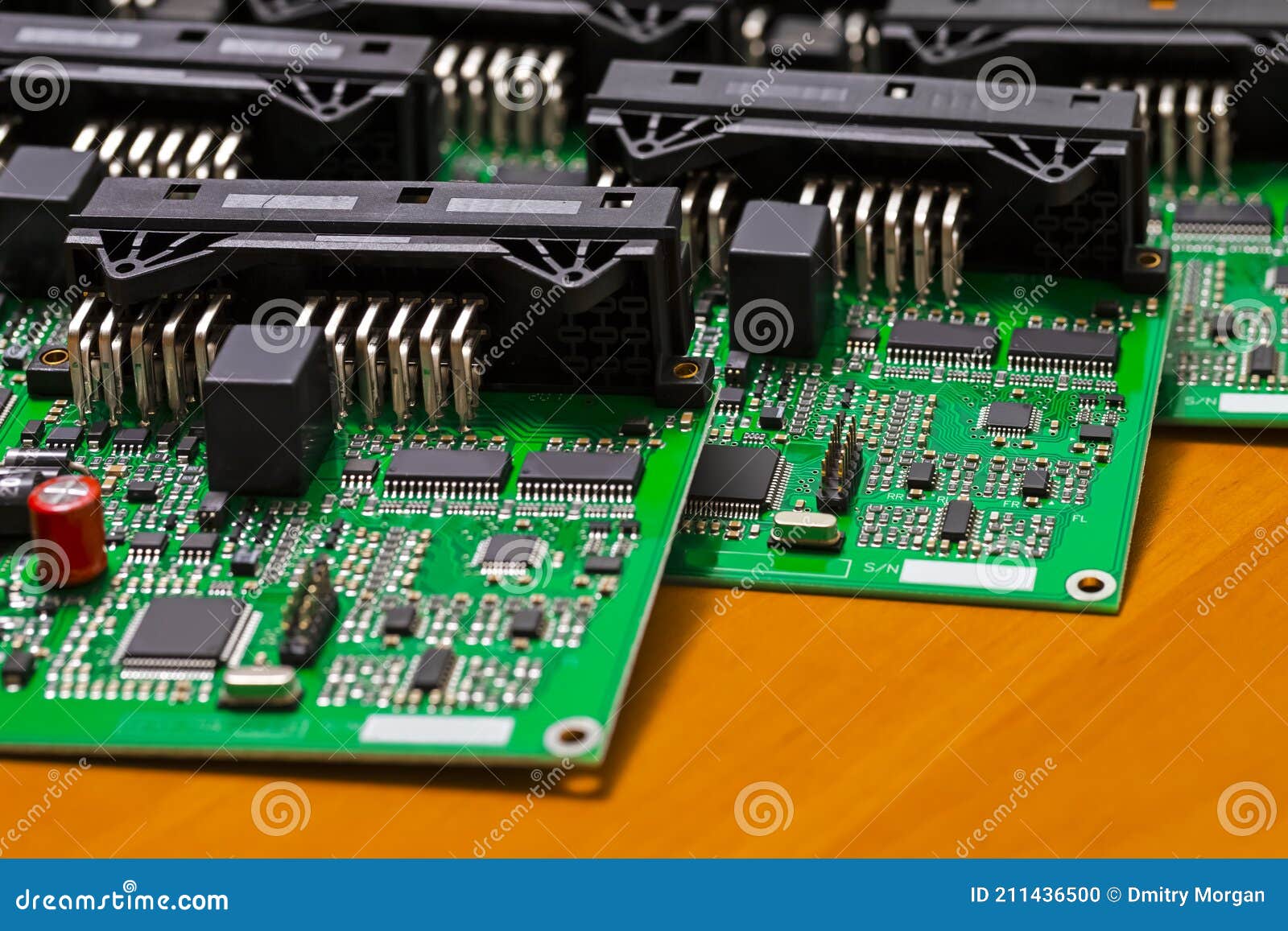 Microelectronics PCB Manufacturing. Layout of Produced Printed Circuit