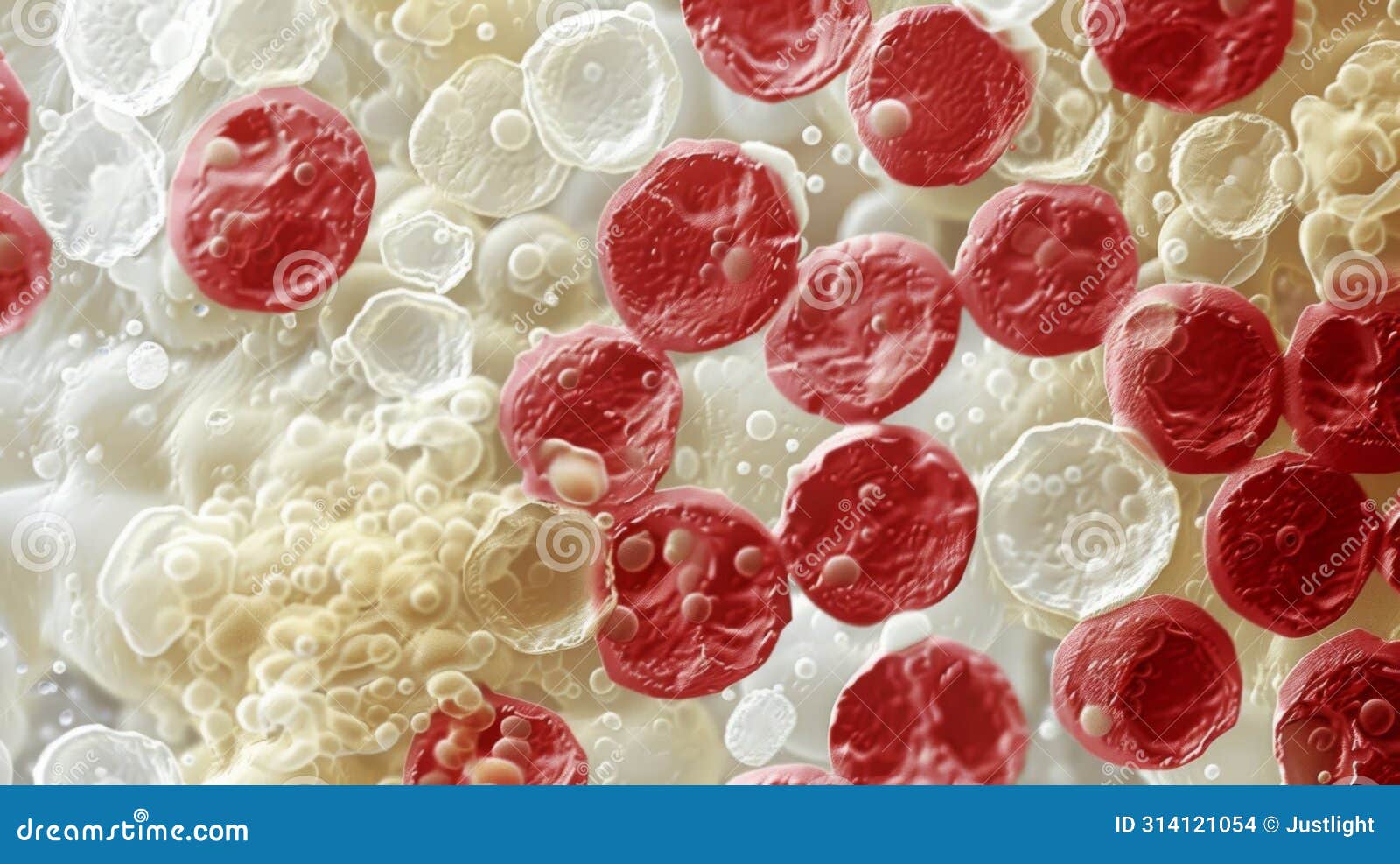 A Micrograph Showing the Size Comparison between Red and White Cells
