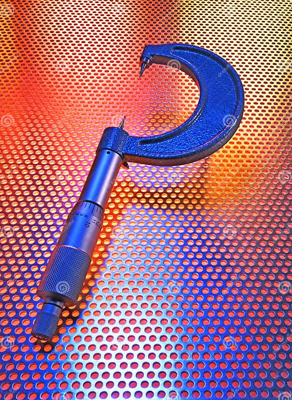 Micrometer in blue stock image. Image of vernier, measurement 6533613