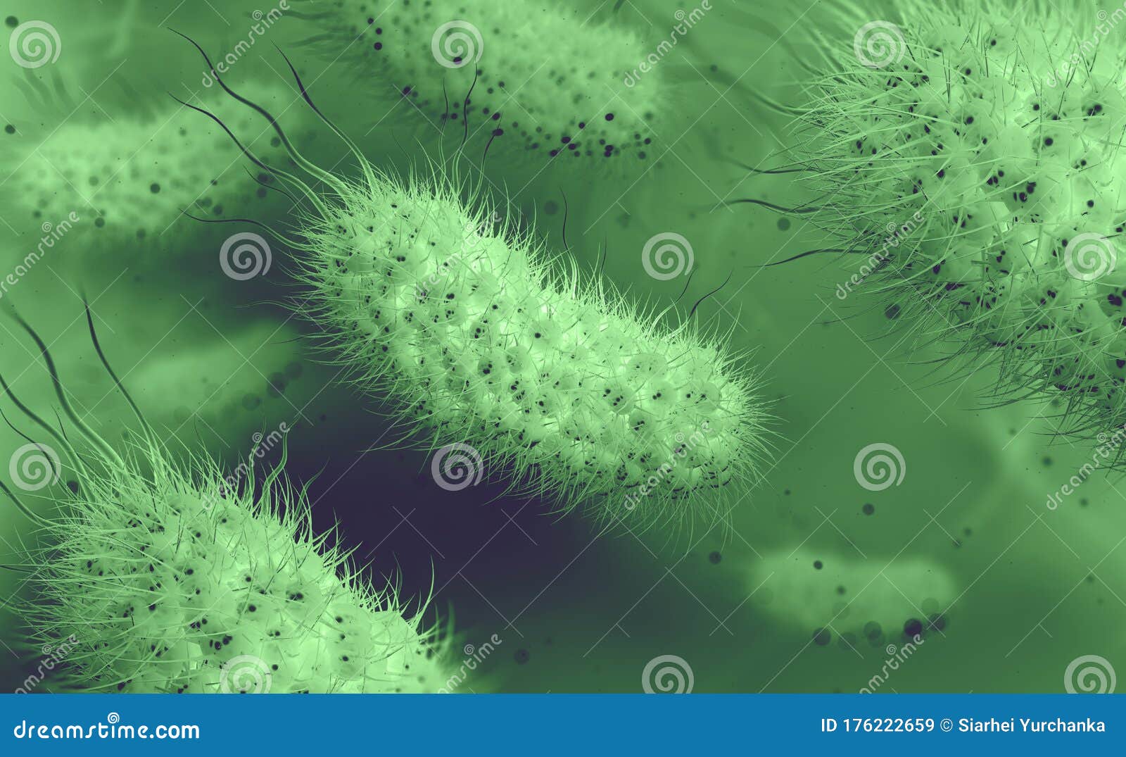 microorganisms in aquatic environment under microscope. probiotics. intestinal bacteria, gut flora