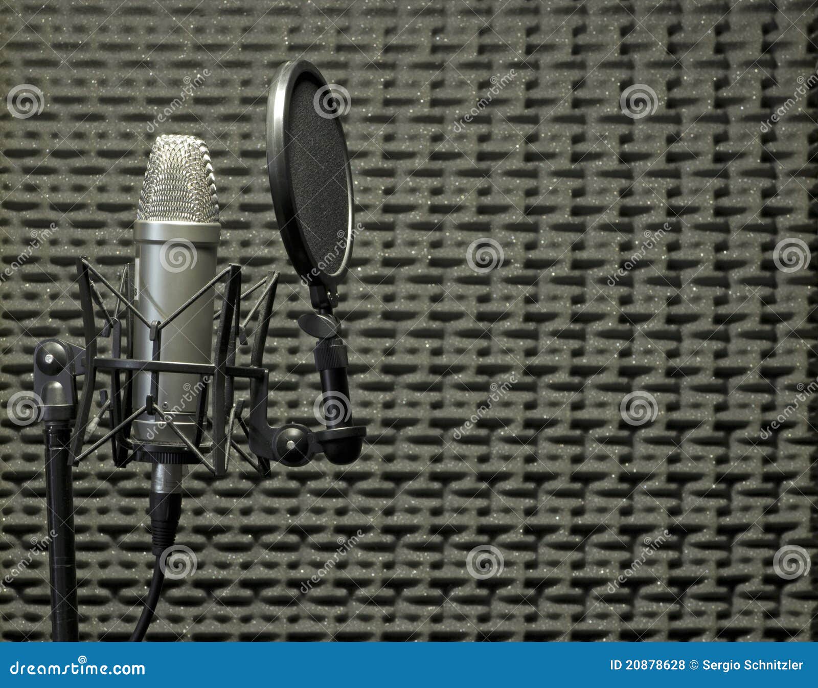 Microphone in Acoustic Booth Stock Photo Image of broadcast, mount