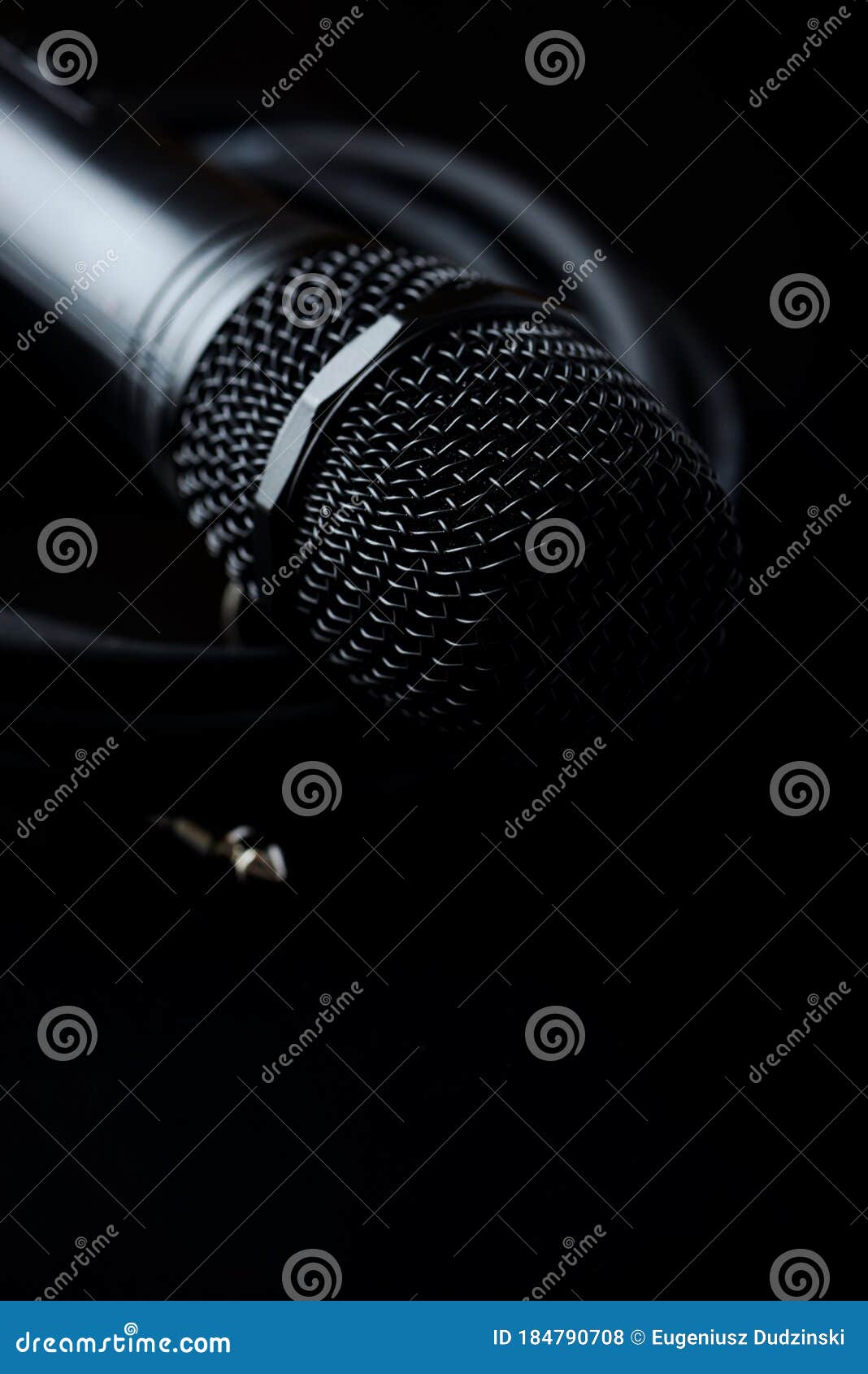 Microphone on Black Background Stock Photo Image of close, recording