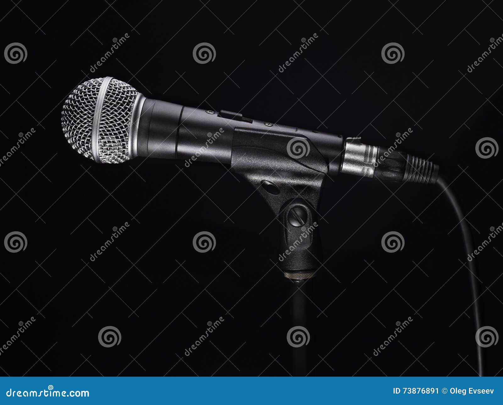 Microphone on Black Background Stock Image Image of modern, singer