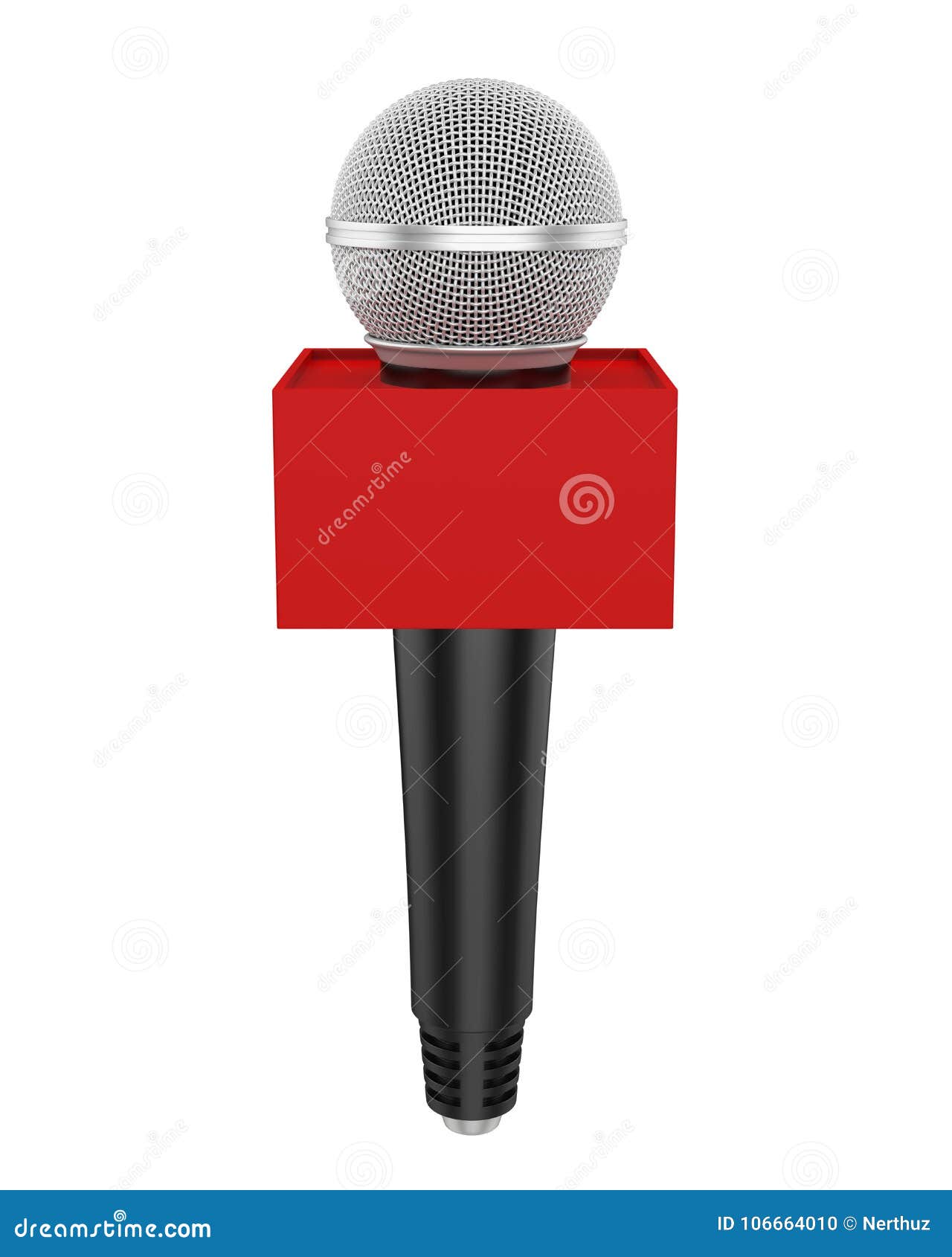 Download Microphone With Blank Box Isolated Stock Illustration - Illustration of cube, news: 106664010