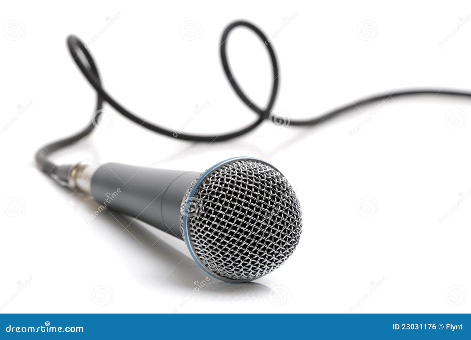 Microphone and cable stock photo. Image of curly, focus 23031176