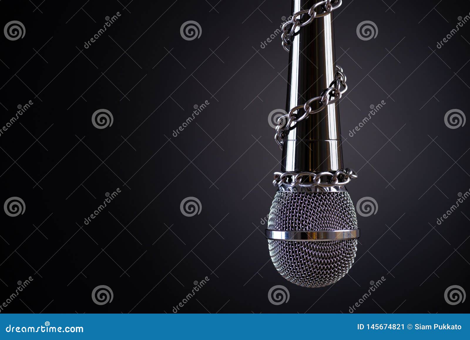 Microphone with a Chain, Depicting the Idea of Freedom of the Press or