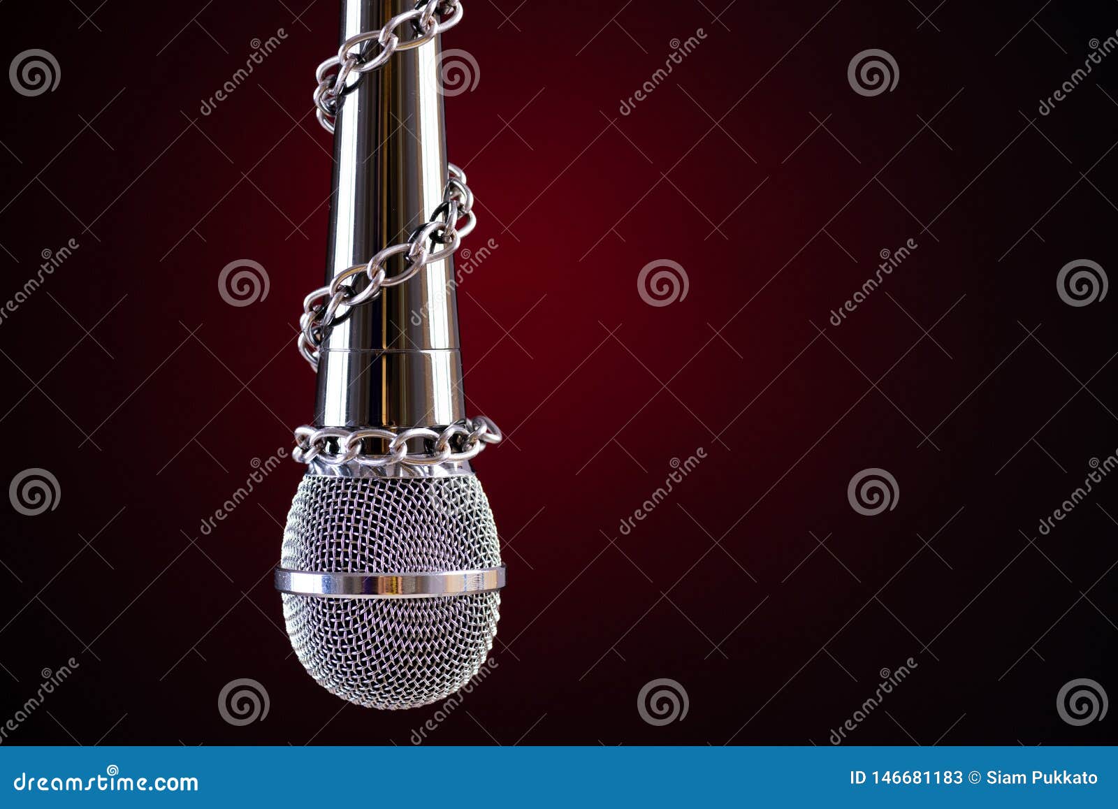 Microphone With A Chain, Depicting The Idea Of Freedom Of The Press Or