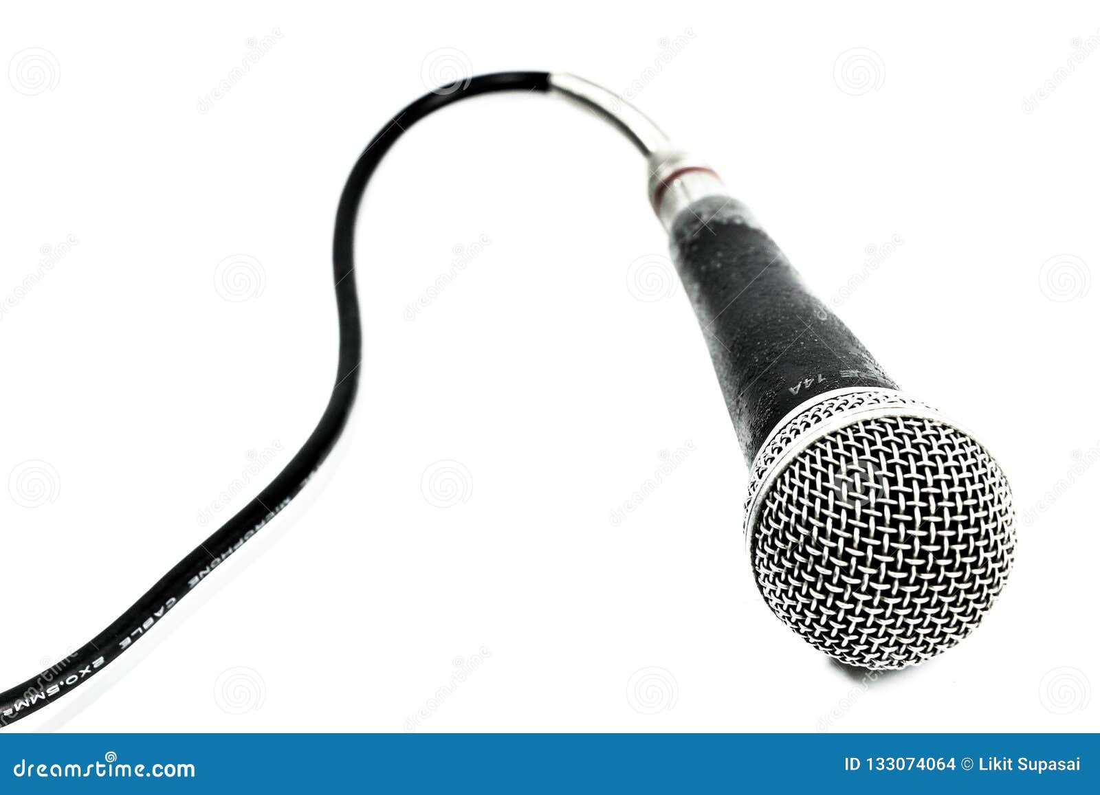 Microphone White Background in Studio Stock Photo Image of