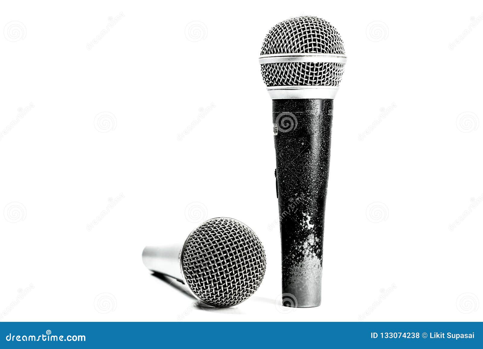 Microphone White Background in Studio Stock Photo Image of