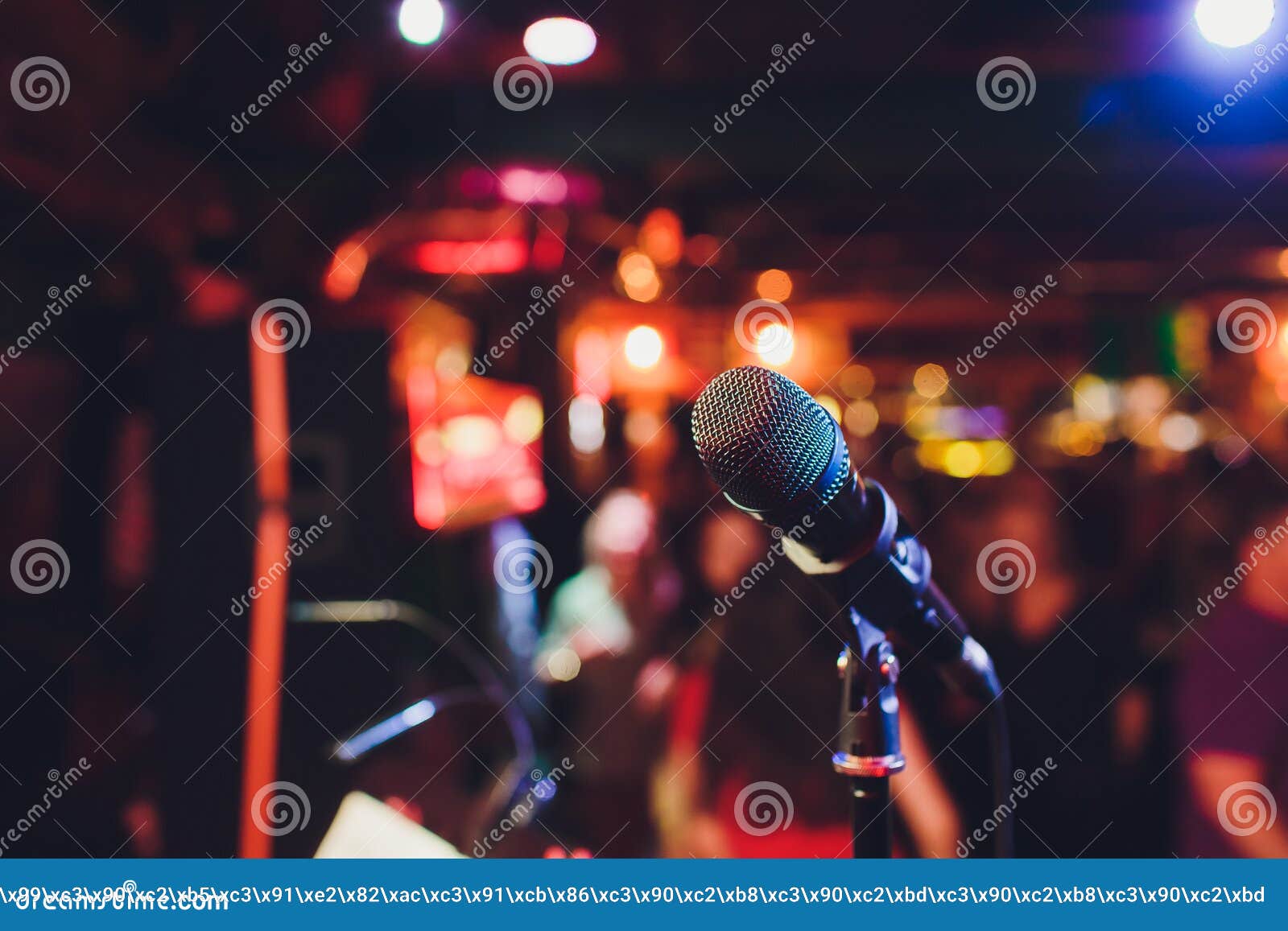 Microphone. Microphone Closeup. a Pub. Bar. a Restaurant. Classical