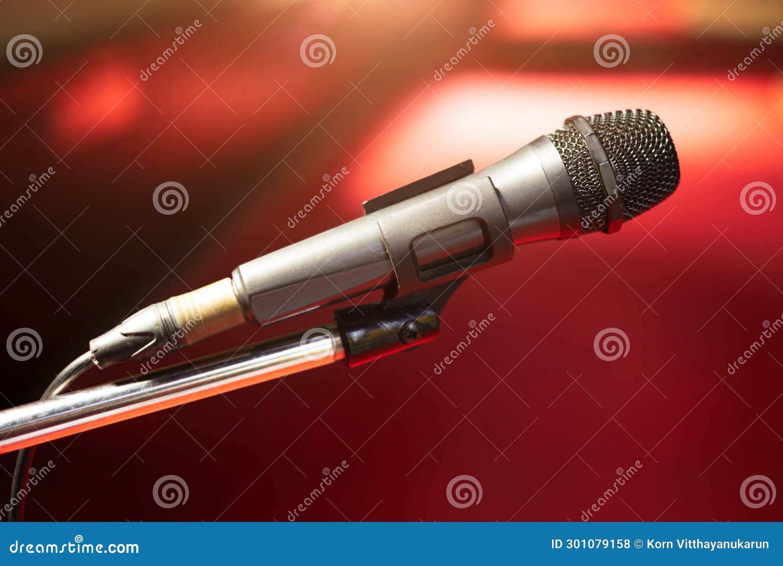 microphone closeup for analog sound amplify equipment for announcements ceremonies singing, modern media broadcast device