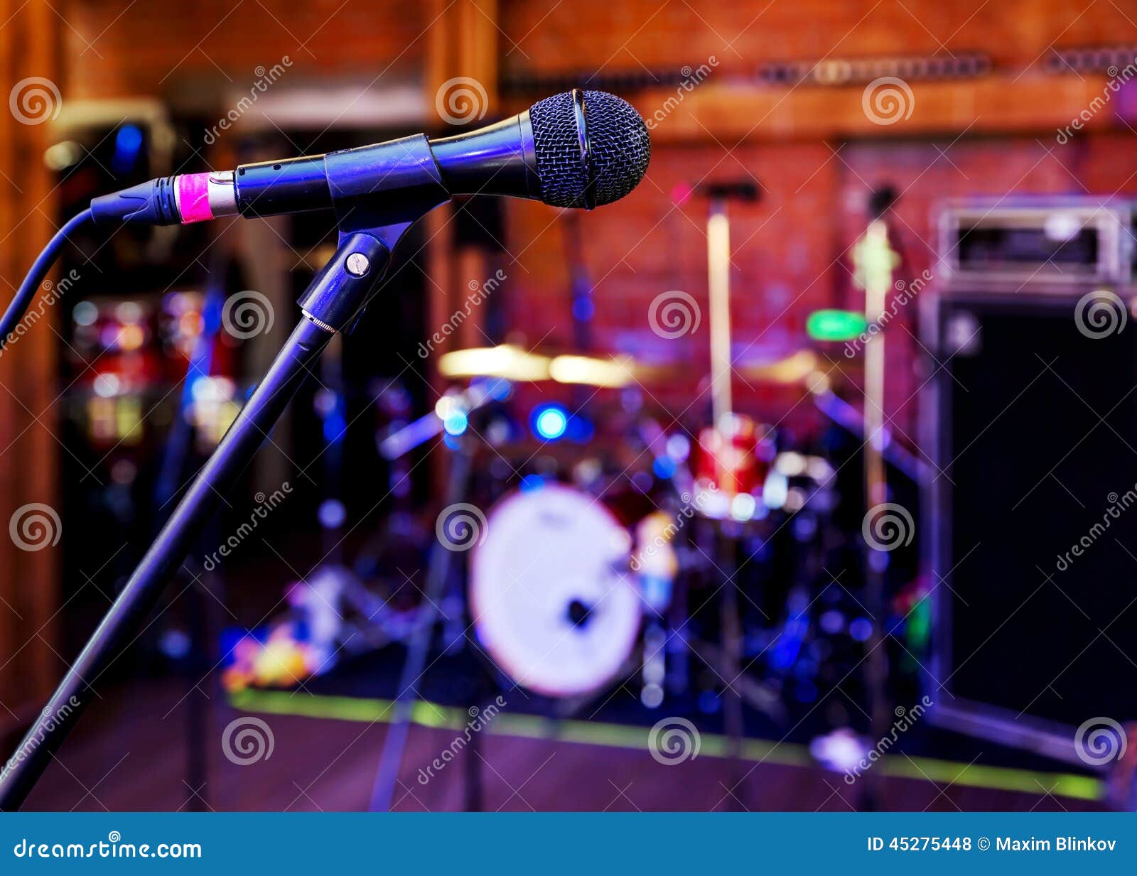 Microphone in the Concert Hall Stock Photo Image of lights, equipment 45275448