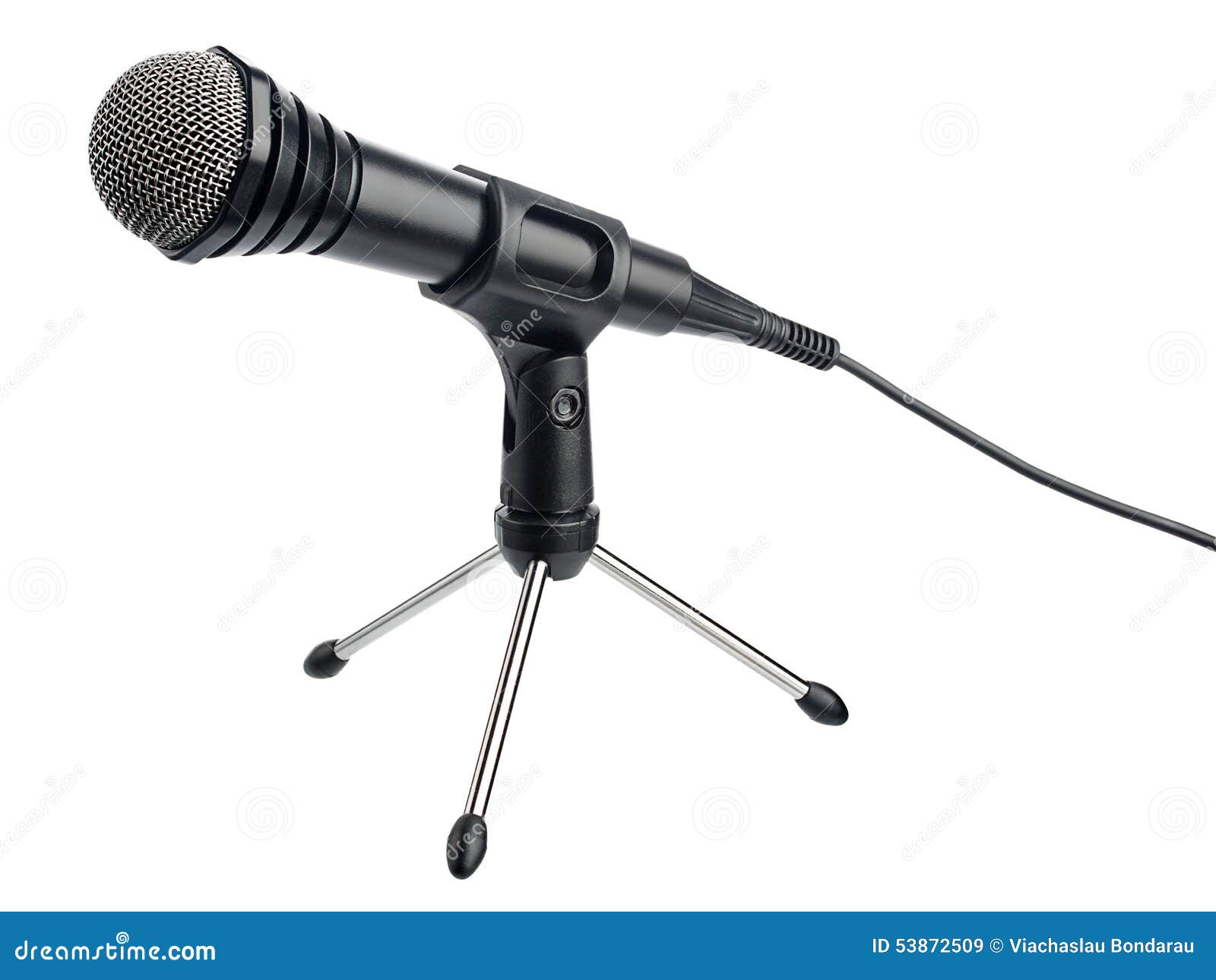 Microphone with Cord on a Stand Stock Image Image of audio