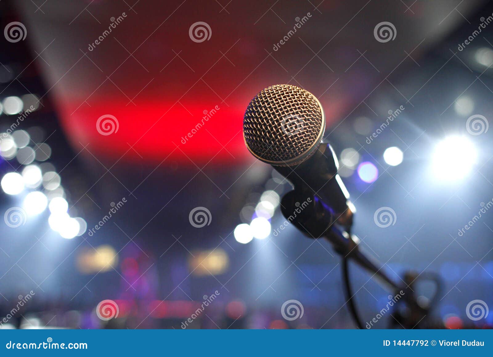 Microphone in a disco stock photo. Image of club, lights 14447792