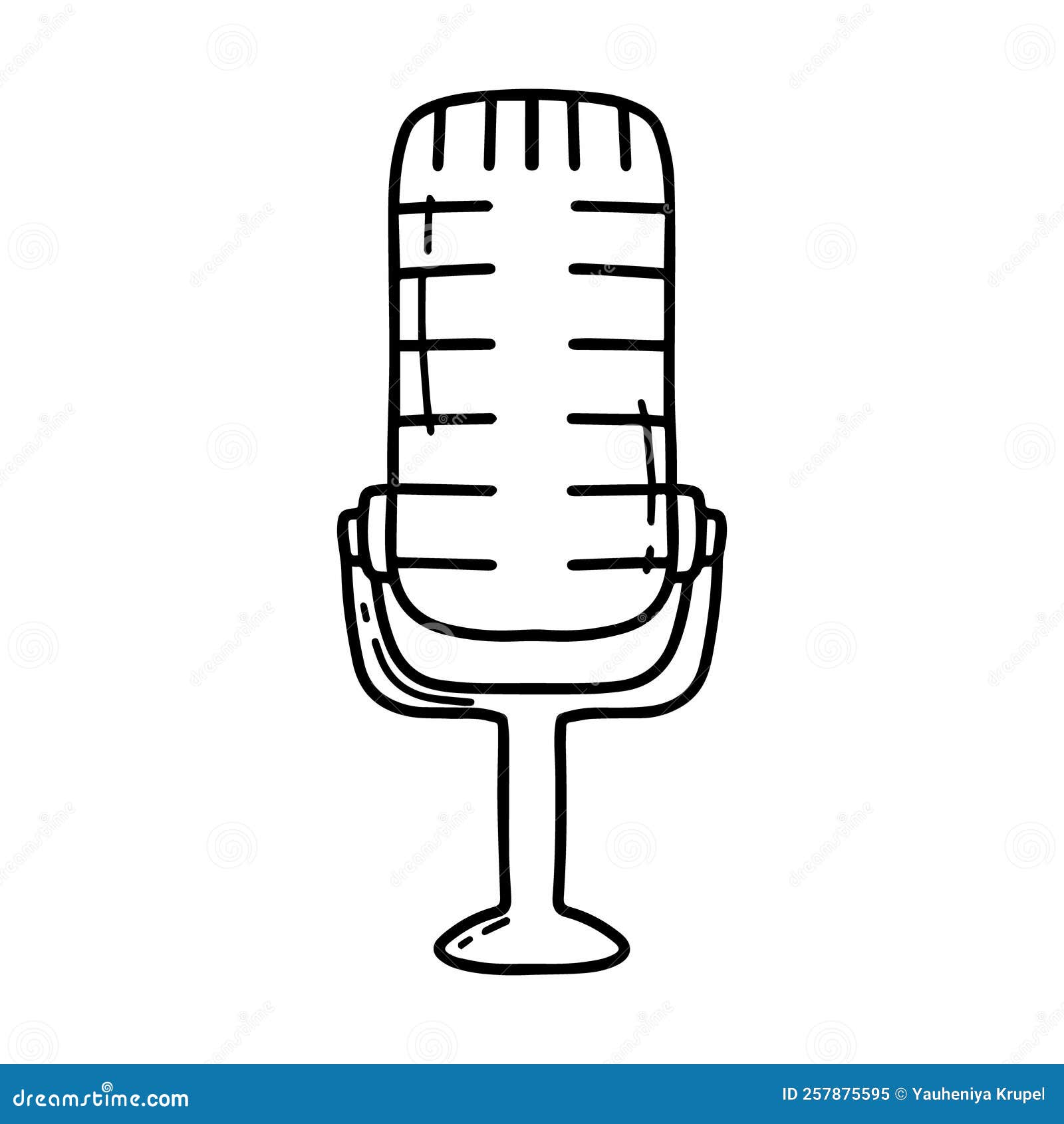 Microphone. Microphone in Doodle Style Stock Vector Illustration of