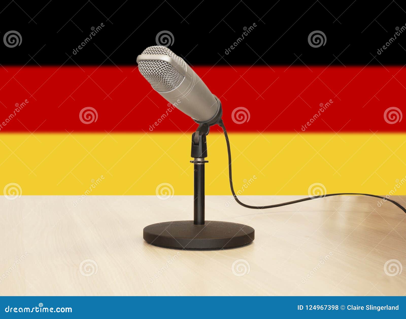 Microphone in Front of a German Flag Stock Photo Image of germany